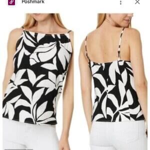 NWT Vince Camuto Black and White Floral Cami Top Shirt- Med